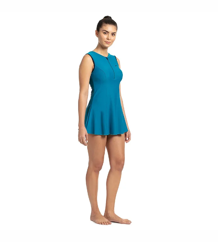 Women's Endurance 10 Closedback Swimdress With Boyleg - Nordic Teal & True Navy