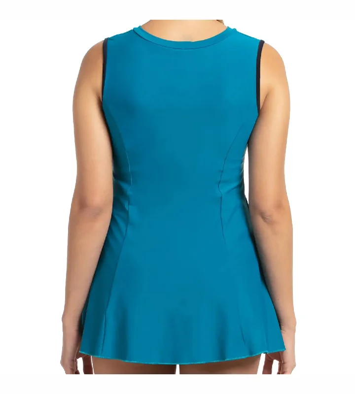 Women's Endurance 10 Closedback Swimdress With Boyleg - Nordic Teal & True Navy