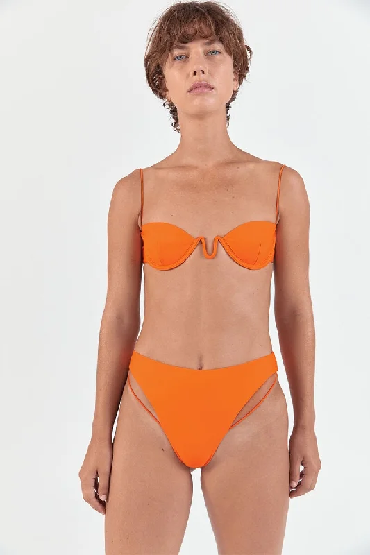 FINE STRAP WIRE BALCONETTE TOP-BRIGHT ORANGE