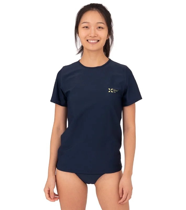 Level Six Women's Coastal Short Sleeve Loose Fitting Surf Tee Deep Navy