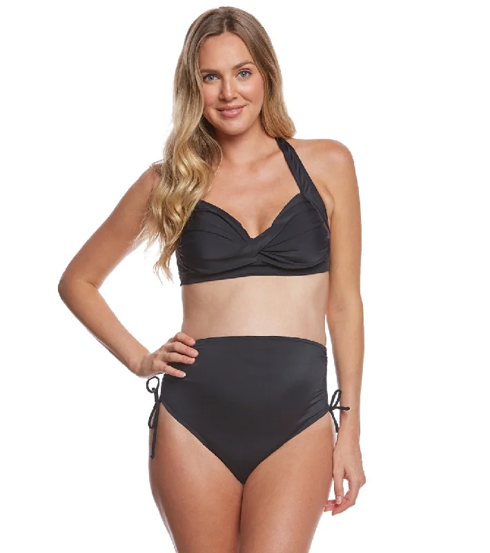 Prego Maternity Swimwear Solid Bombshell Bikini Set Black