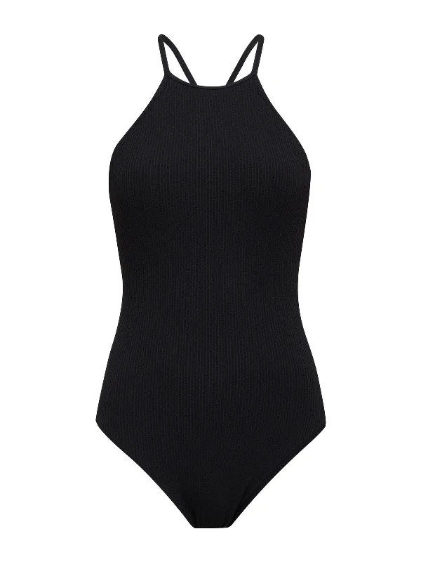 Sandbar Solids High Neck One-Piece Swimsuit Black