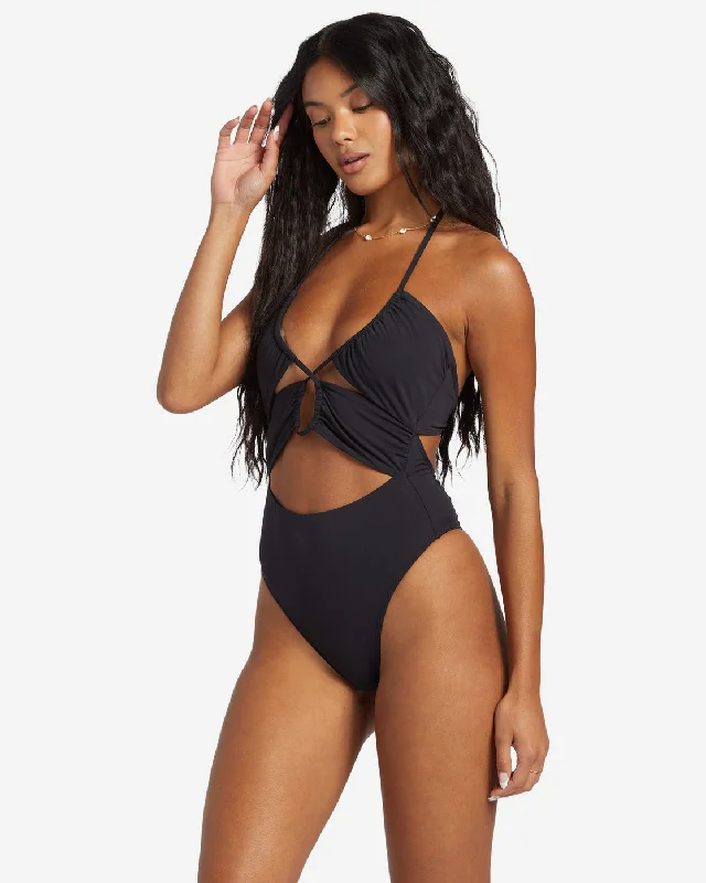 Sol Searcher One-Piece Swimsuit - Black Pebble