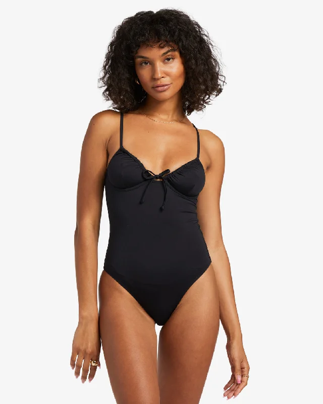 Sol Searcher One-Piece Swimsuit - Black Pebble