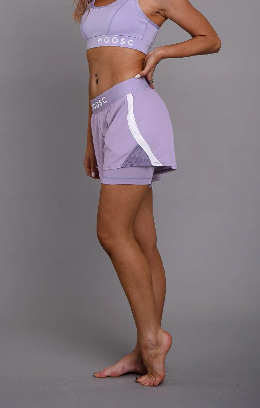 2-in-1 Booty Gym Shorts Lilac - Women's