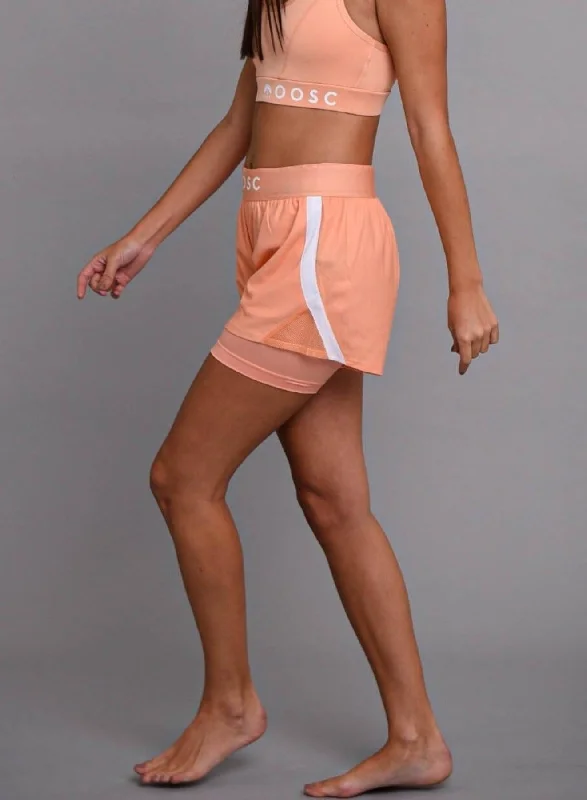 2-in-1 Booty Gym Shorts, Peach - Women's