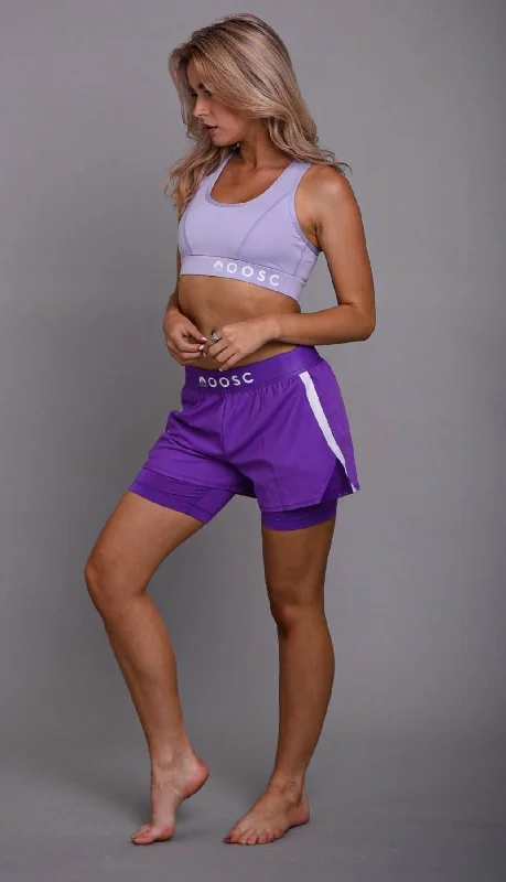 2-in-1 Booty Gym Shorts Purple - Women's