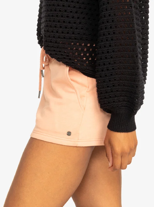 Check Out  Elastic Waist Shorts - Dusty Coral