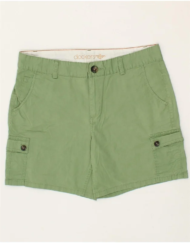 DOCKERS Womens Cargo Shorts US 8 Medium W32 Green Cotton