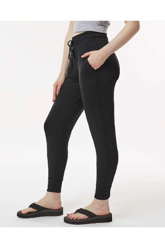 Holloway Womens Eco Revive Ventura Moisture Wicking Jogger Sweatpants w/ Pockets - Black - NEW