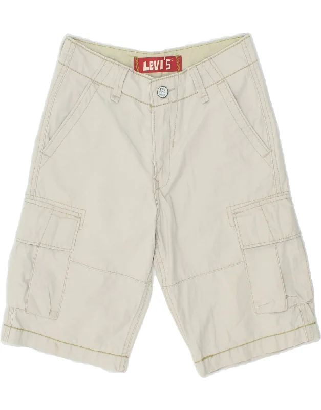 LEVI'S Womens Cargo Shorts UK 12 Medium W28  Off White Cotton