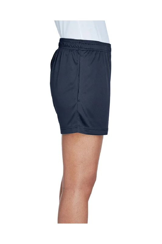 Team 365 Womens Zone Performance Moisture Wicking Shorts w/ Pockets - Dark Navy Blue