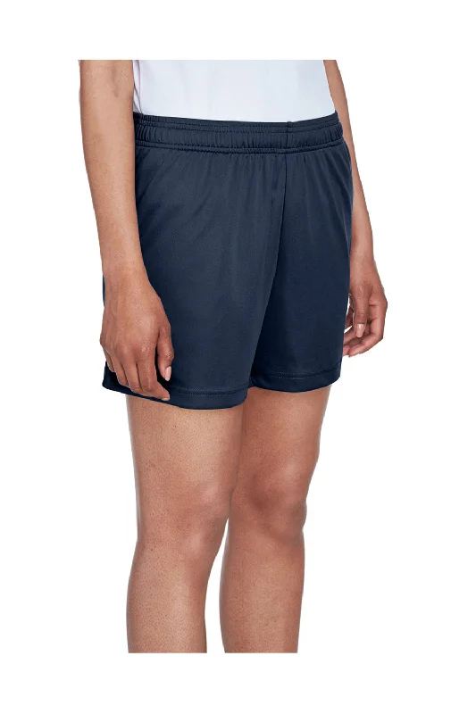 Team 365 Womens Zone Performance Moisture Wicking Shorts w/ Pockets - Dark Navy Blue