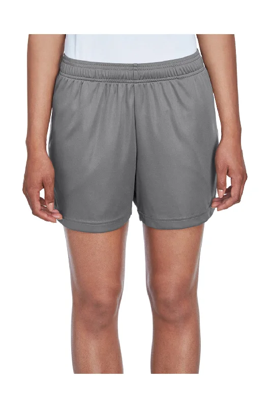 Team 365 Womens Zone Performance Moisture Wicking Shorts w/ Pockets - Graphite Grey