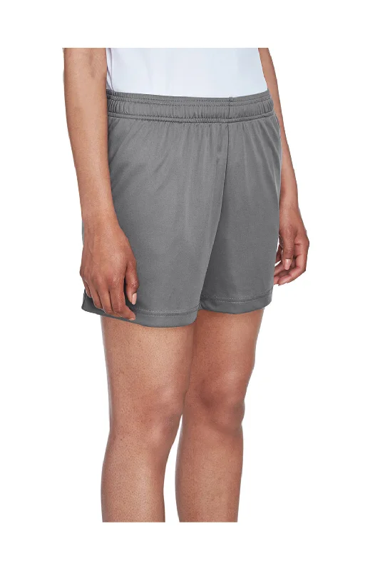 Team 365 Womens Zone Performance Moisture Wicking Shorts w/ Pockets - Graphite Grey