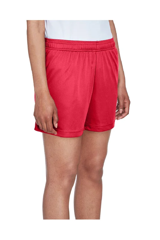 Team 365 Womens Zone Performance Moisture Wicking Shorts w/ Pockets - Red