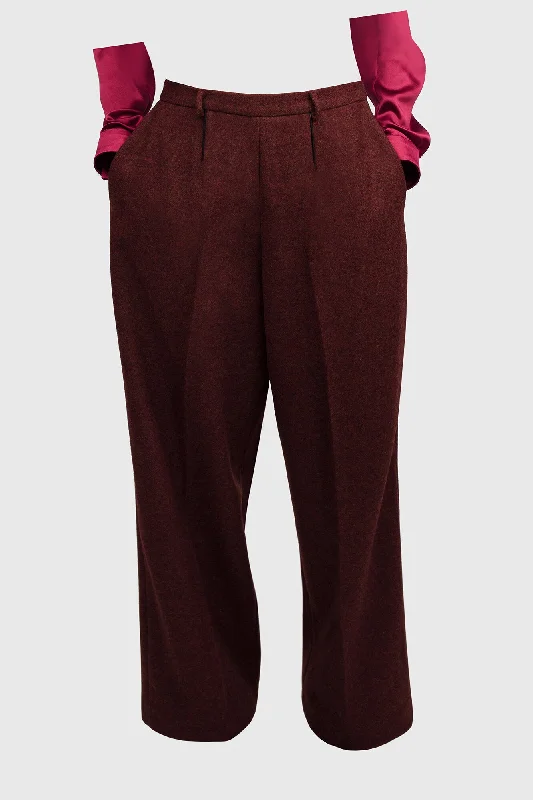 Red Virgin Wool Trousers