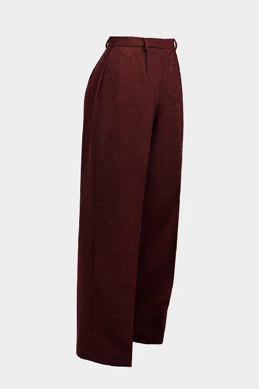 Red Virgin Wool Trousers