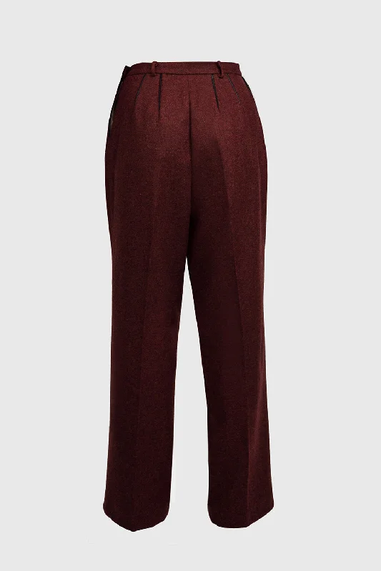 Red Virgin Wool Trousers