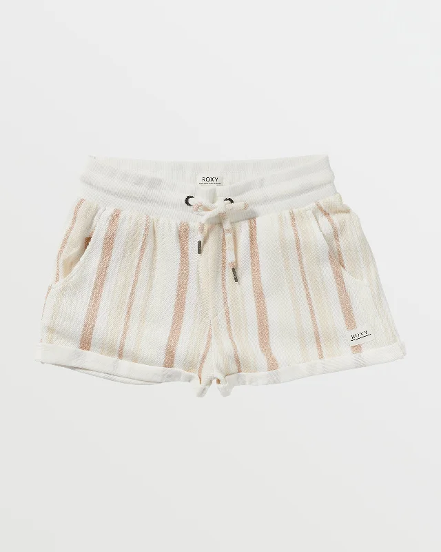 Waves And Rays Fleece Bottom - Tapioca Tulum Stripe