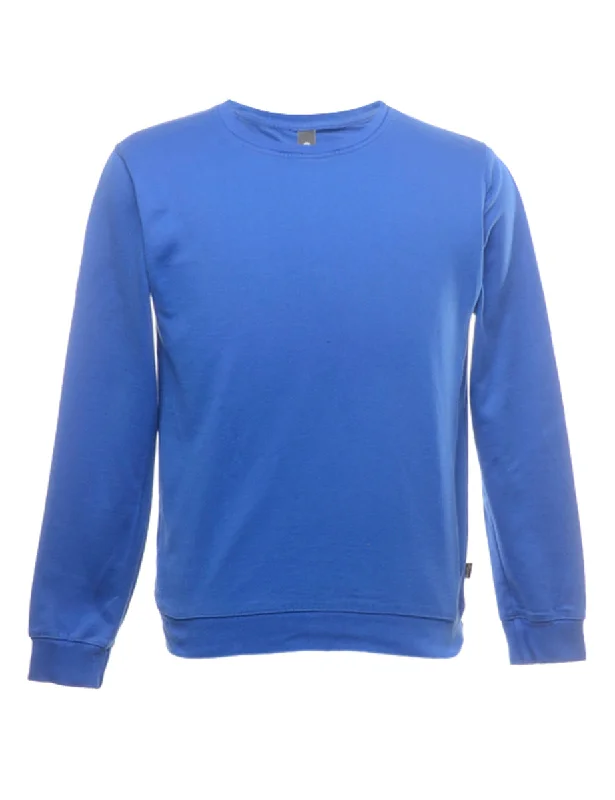 Blue Plain Sweatshirt - S