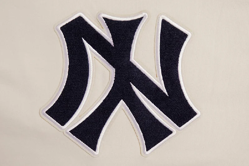 MLB NEW YORK YANKEES RETRO CLASSIC WOMEN'S CROPPED PO HOODIE (EGGSHELL/ MIDNIGHT NAVY)