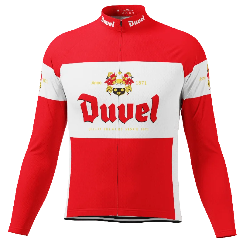 Men's Duvel Red Retro Long Sleeve Cycling Jersey