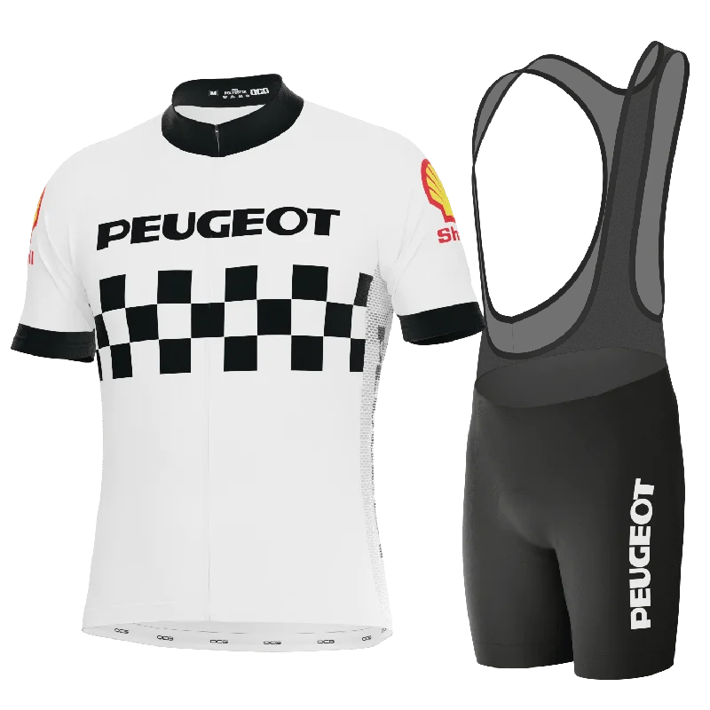 Men's Peugeot Shell Retro 1983 Short Sleeve 2 Piece Cycling Kit