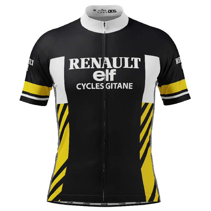 Men's Retro Auto Black Short Sleeve Cycling Jersey