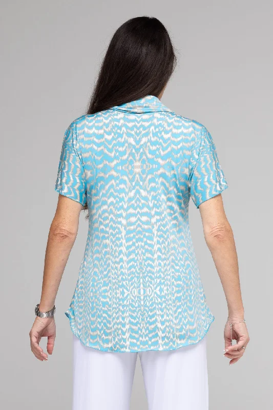 Ripple Print Longer Sleeve Jersey Top