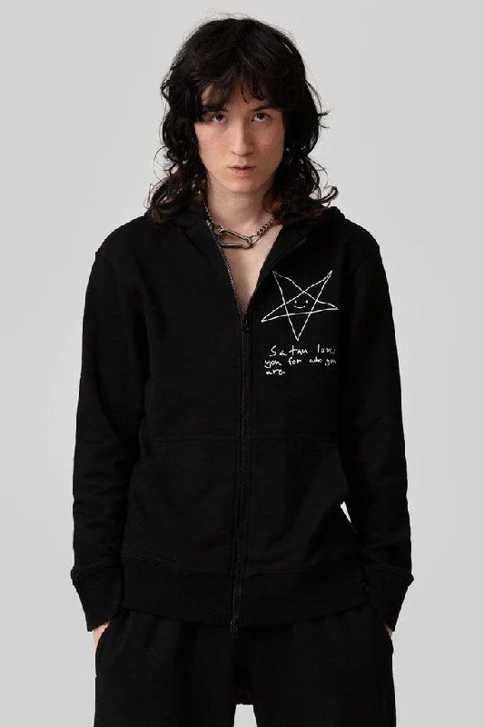 Satan Loves You Zip Hoodie - Unisex