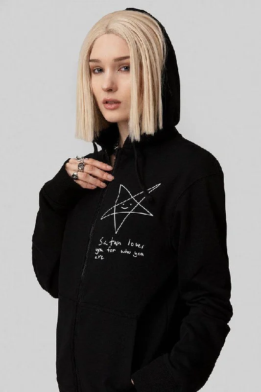 Satan Loves You Zip Hoodie - Unisex