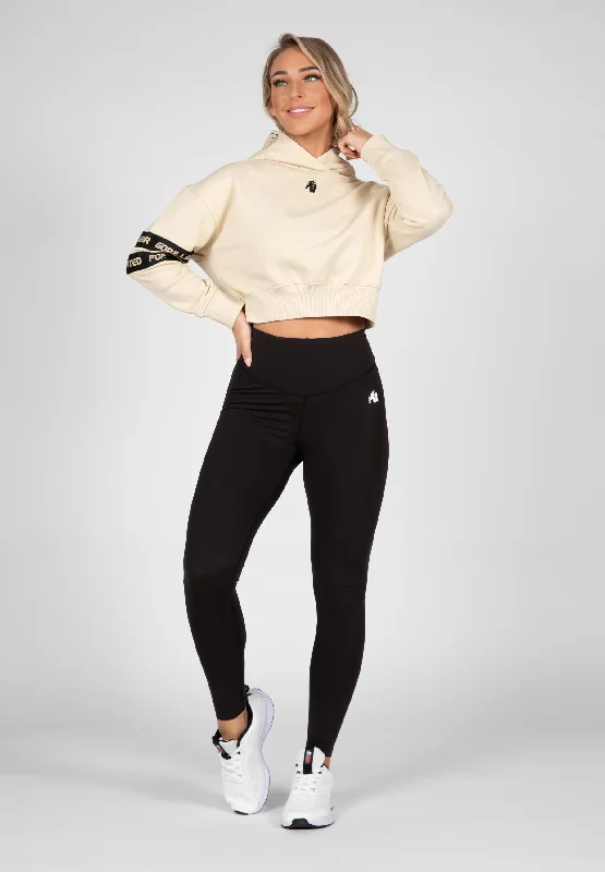 Tracey Cropped Hoodie - Beige