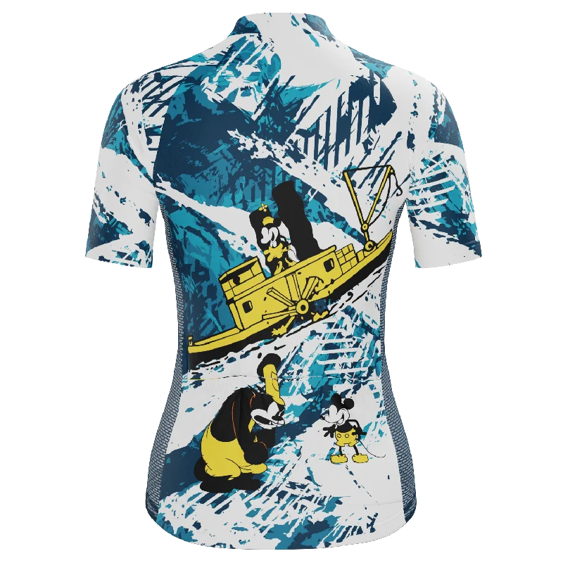 Women's Steamboat Willie in The Sea Short Sleeve Cycling Jersey