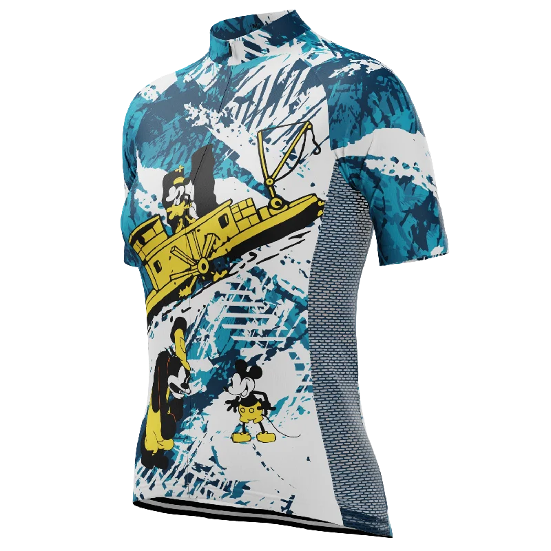 Women's Steamboat Willie in The Sea Short Sleeve Cycling Jersey